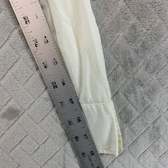 Armani Exchange Womens S Button Up Shirt White Graphic Logo Long Sleeve Artist - Picture 10 of 16